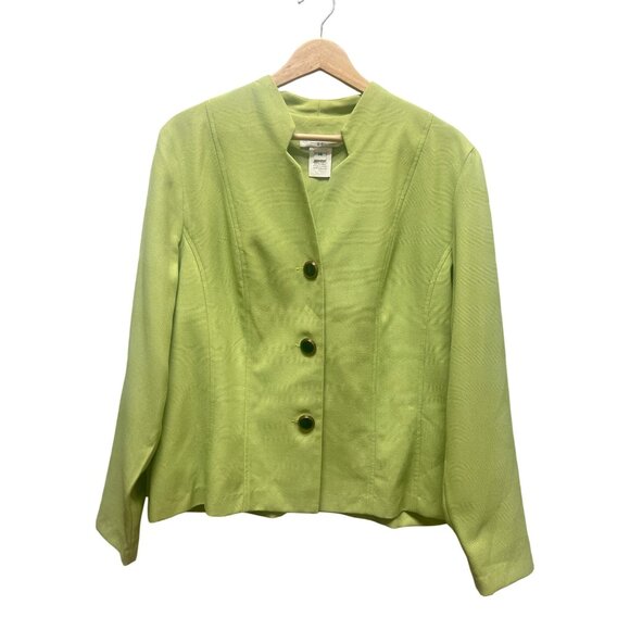 Miss Dorby Vintage 90's Charteuse Polyester Cropped Blazer - Picture 2 of 6